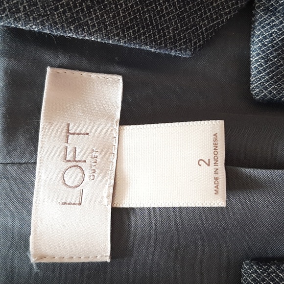 Ann Taylor Loft Blue Tweed-Look Blazer - Picture 2 of 6